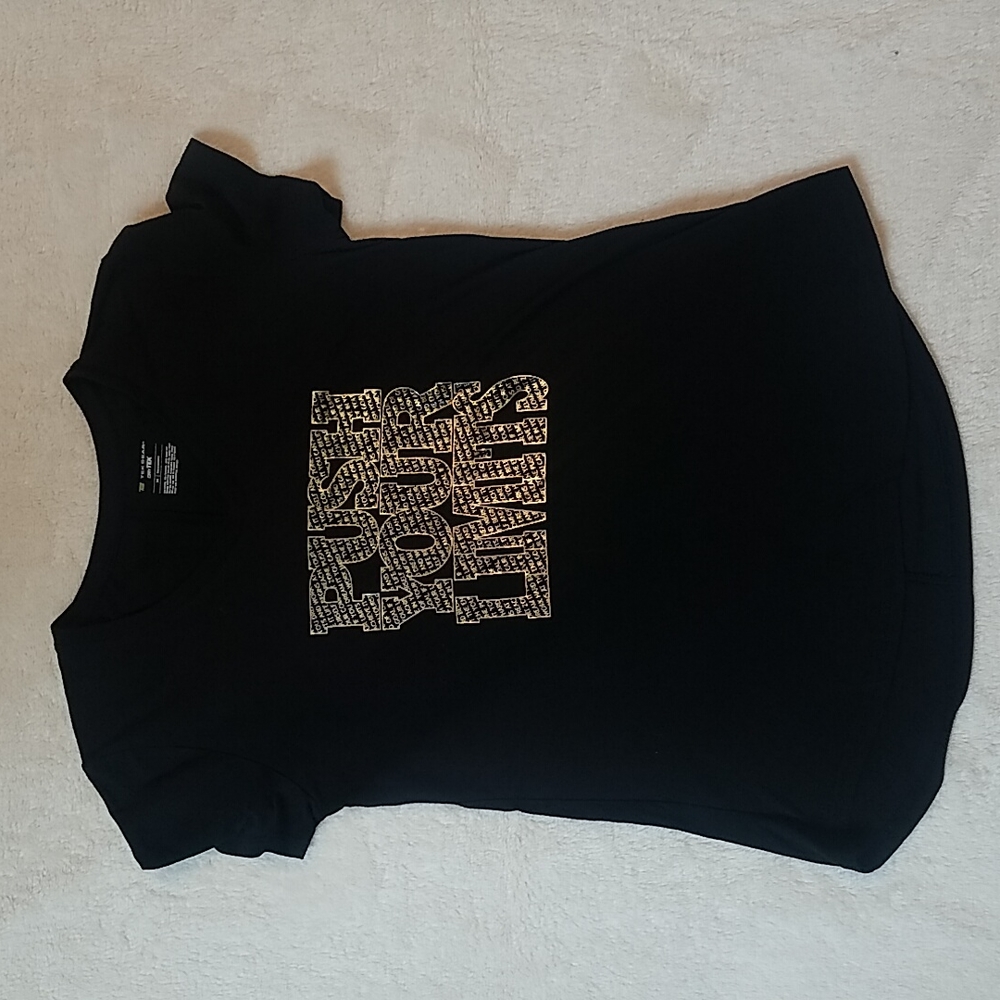Black T- Shirt in Medium with Lettering
